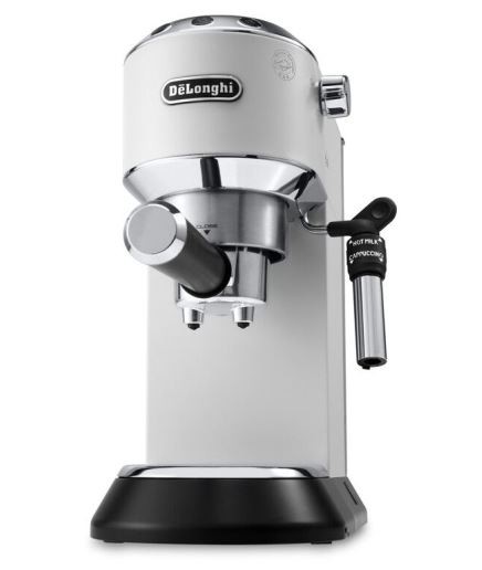 Pusiau automatinis kavos aparatas delonghi dedica style ec 685.w, su rankiniu pieno plakimu