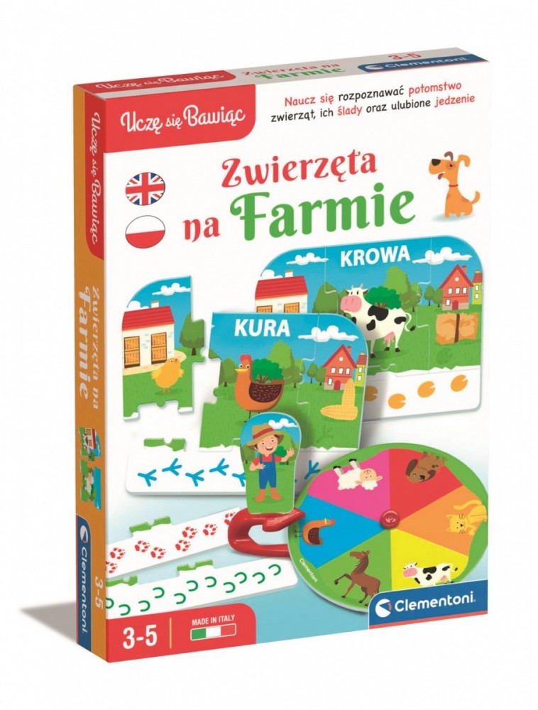Edukacinis žaidimas vaikams ūkio gyvūnai, spalvotas