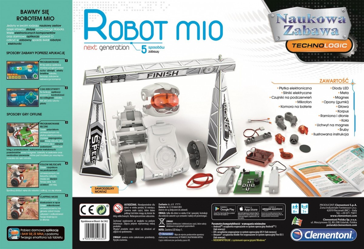 Edukacinis robotas clementoni robot mio, 3 m.+ 2