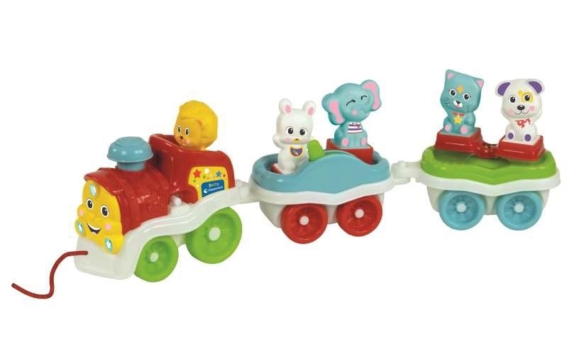 Interaktyvus traukinys su gyvūnais clementoni baby