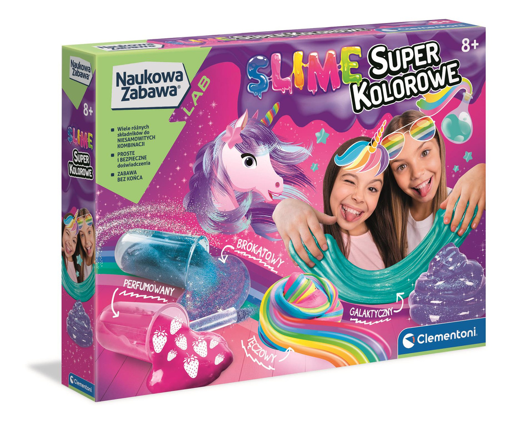Mokslinių eksperimentų rinkinys „clementoni super colorful slime laboratory“