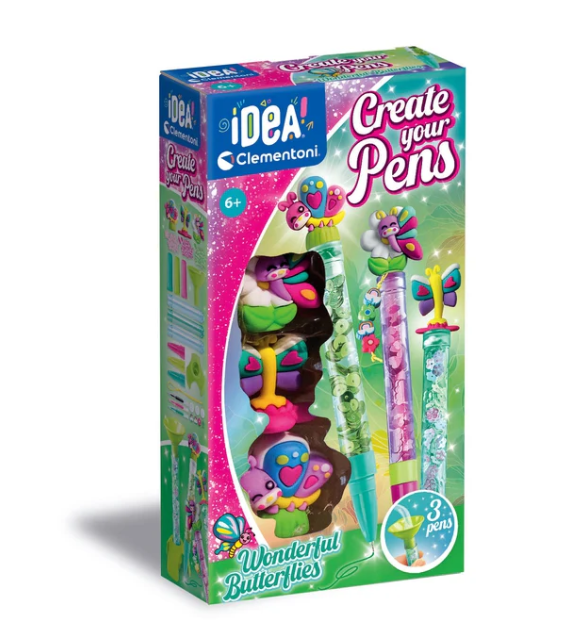 Pieštukų kūrimo rinkinys „idea art mini factory butterfly“, clementoni 18169