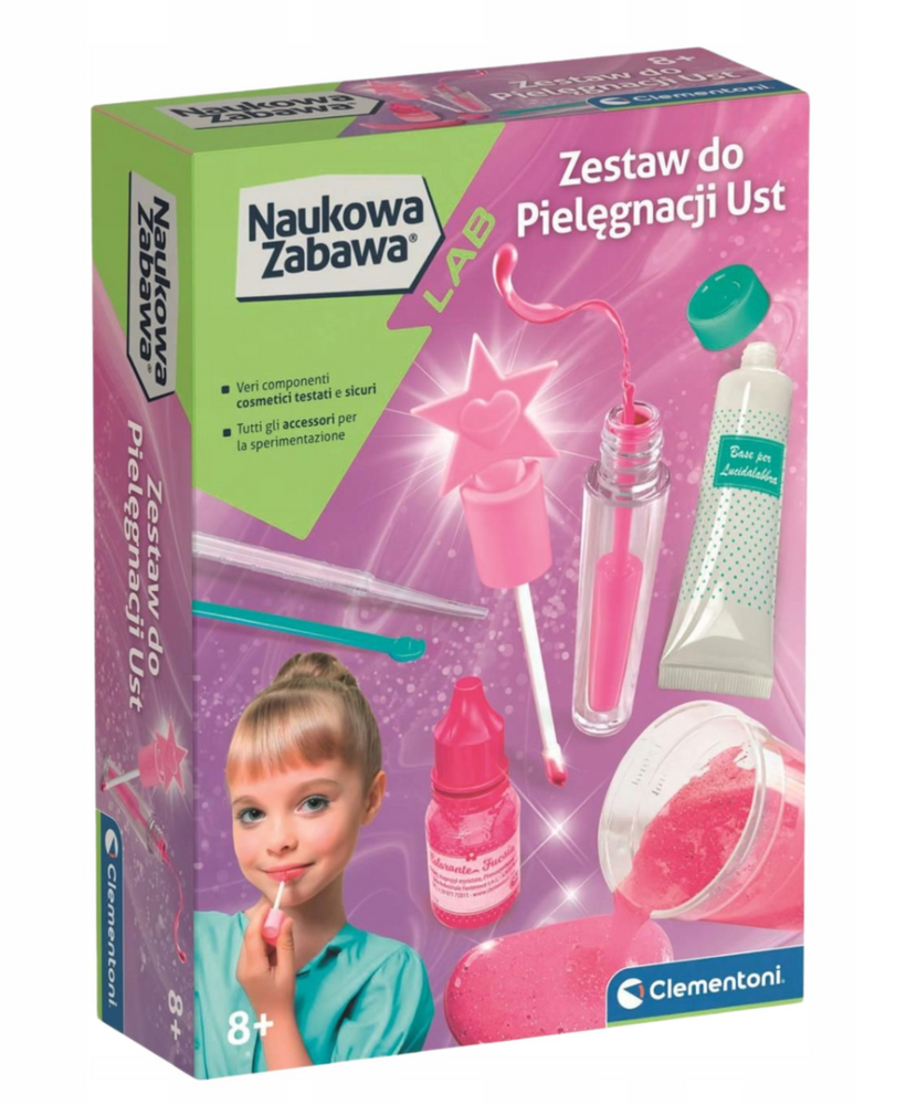 Kosmetikos rinkinys lūpų balzamui ir blizgiui gaminti clementoni 50253