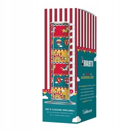 "Bialetti" - "Winter Wonderland Carousel" espreso puodelių rinkinys su stovu