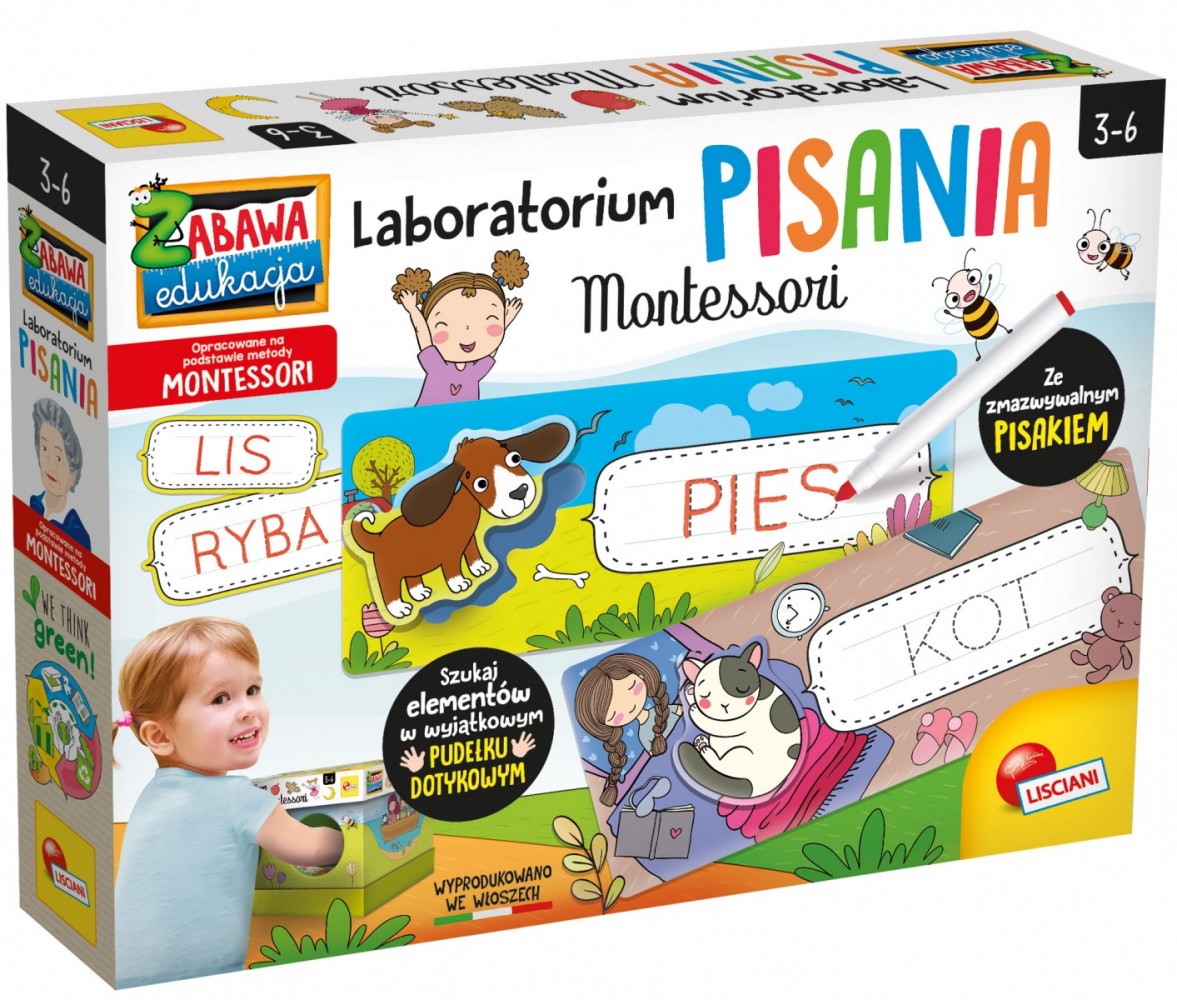 Edukacinis žaidimas montessori rašymo laboratorija lisciani