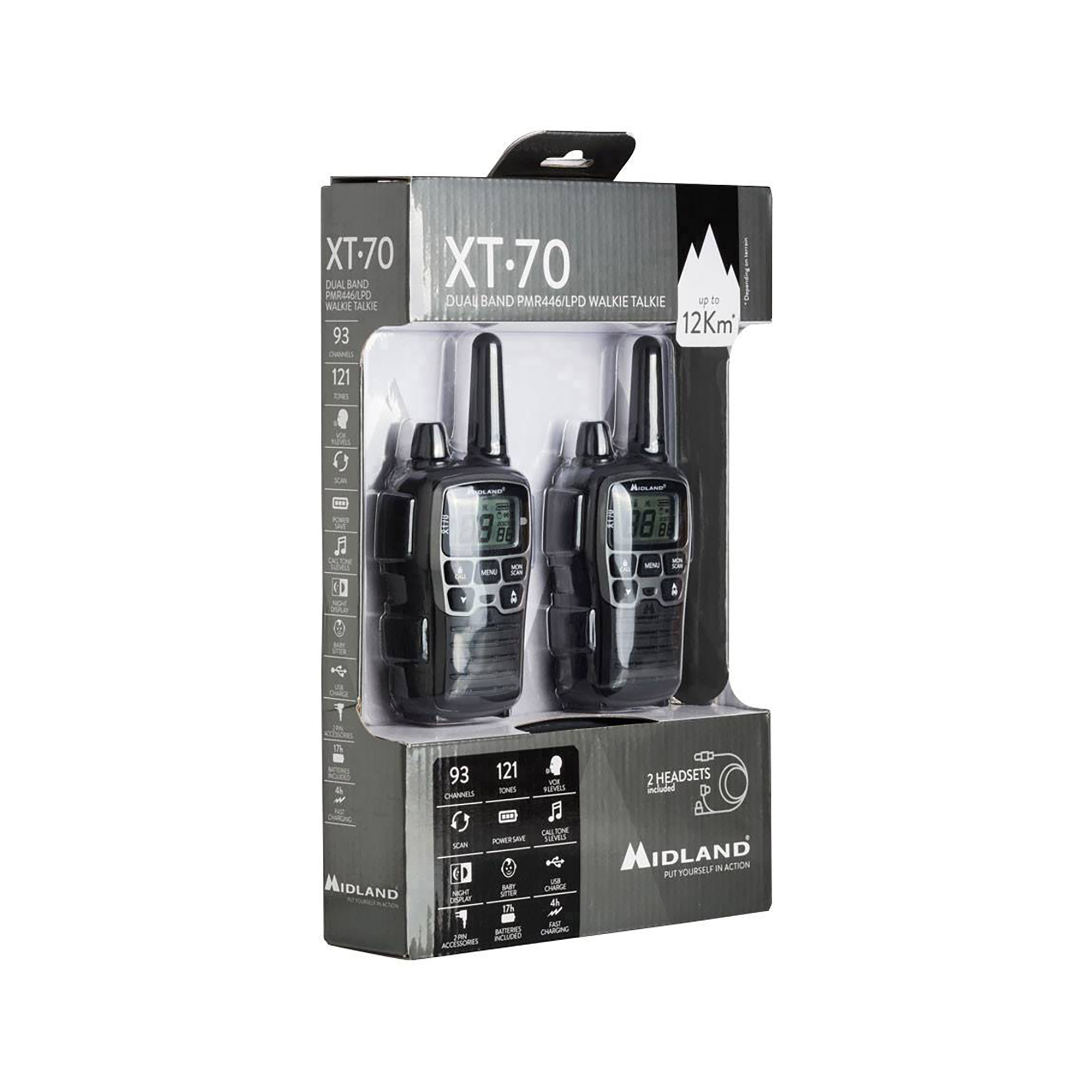 rankiniai pmr radijo imtuvai midland xt70