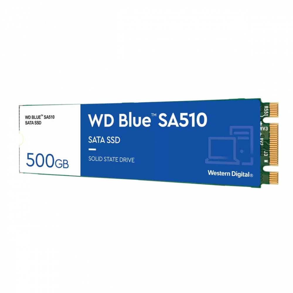 Ssd vidinis kietasis diskas ssd|western digital|blue sa510|500gb|m.2|sata 3.0|write speed 510 mbytes/sec|read speed 560 mbytes/sec|2.38mm|tbw 200 tb|mtbf 1750000 hours|wds500g3b0