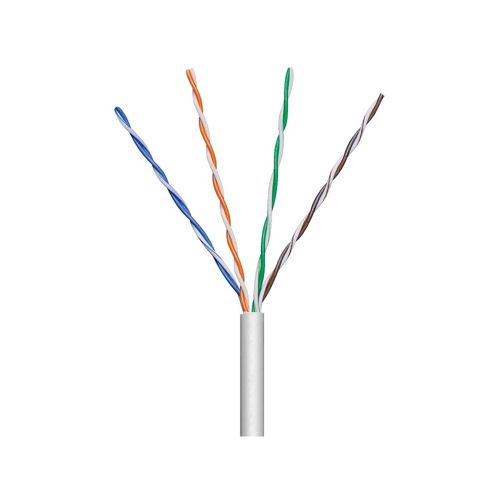 Tinklo laidas tinklo kabelis techly, vyta pora cat 5e utp, 305 m dėžėje, pilkas, 100 % varis