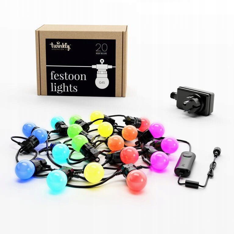 Smart lights twinkly festoon 20 rgb 10 m