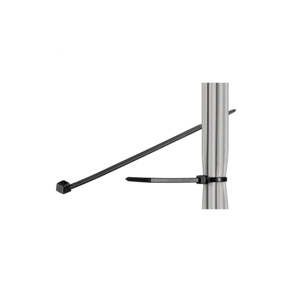 Techly nylon clamps 200 x 2.5mm 100 pcs, black (306370)