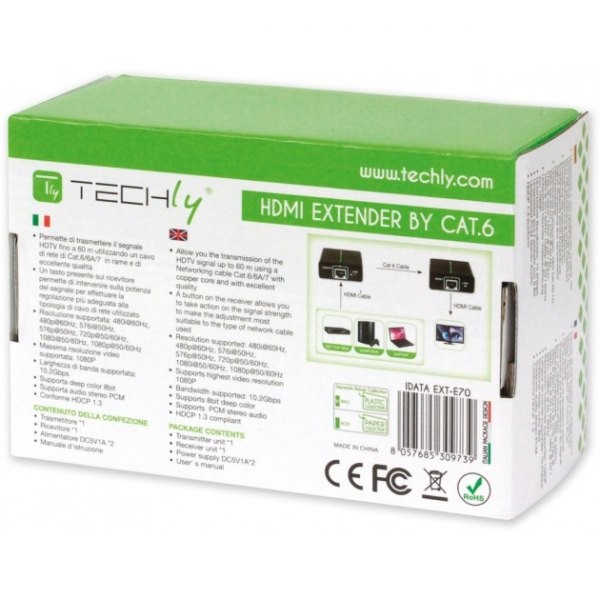 Ilgiklis techly hdmi full hd 1080p iki 60m per cat6/6a/7
