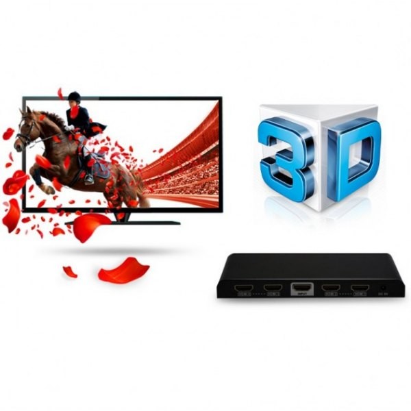 Hdmi šakotuvas techly hdmi 1/4 ultra hd 3d