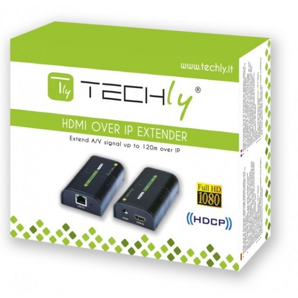 Hdmi ilgiklis techly over ip cat5e/6/6a/7 1080p iki 120m
