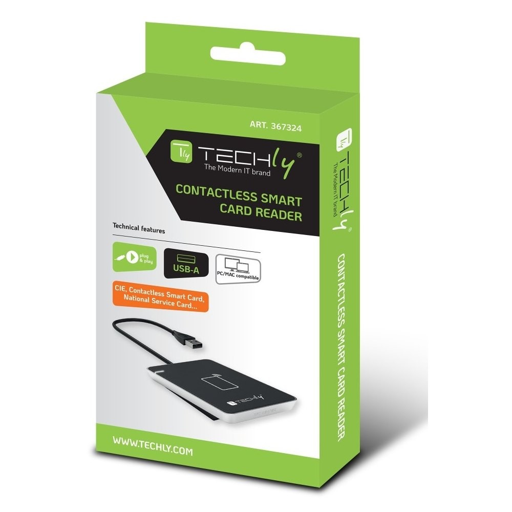 Bekontaktis smart card skaitytuvas techly nfc rfid 13.56 mhz, usb 2.0