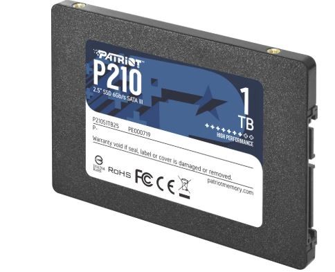 Ssd vidinis kietasis diskas ssd|patriot|p210|1tb|sata 3.0|įrašymo sparta 430 mbajtų/sek|skaitymo sparta 520 mbajtų/sek|2,5