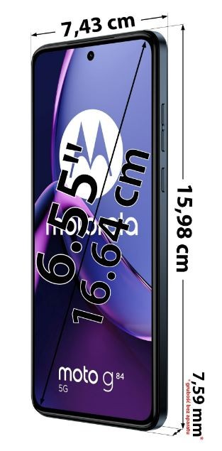 Telefonas motorola moto g84 5g 8/256gb, outer space