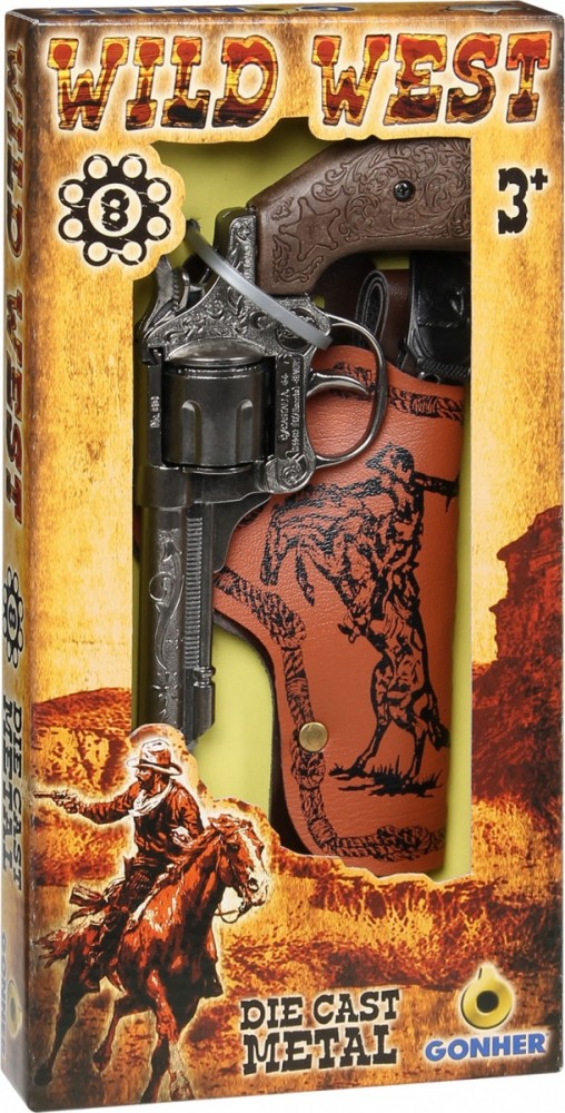 Žaislinis kaubojaus pistoletas su dėklu gonher, wild-west, 201/0