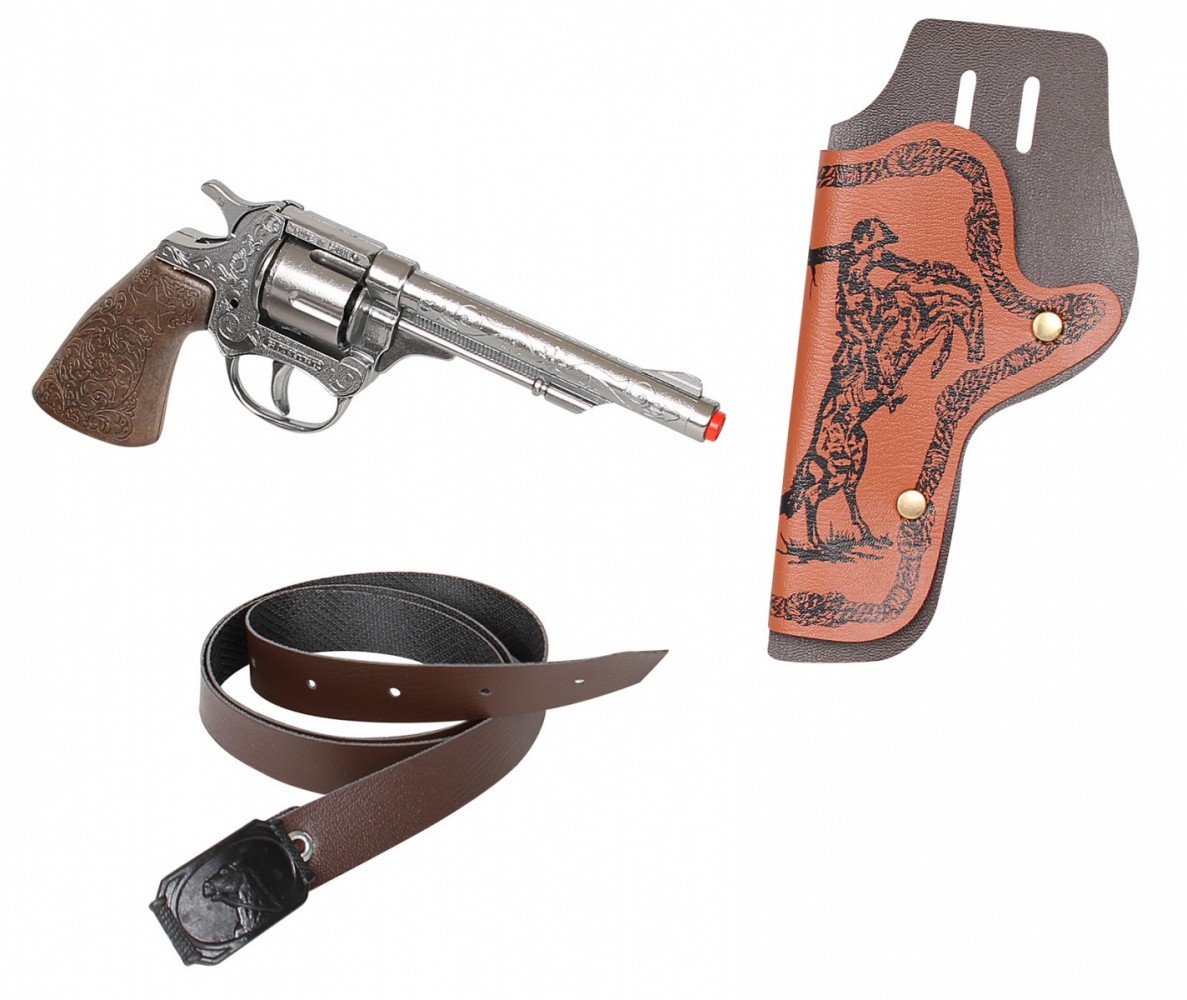 Žaislinis kaubojaus pistoletas su dėklu gonher, wild-west, 201/0