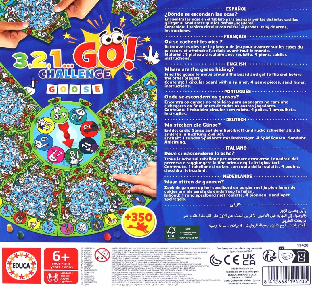 Stalo žaidimas educa 3,2,1 go challenge, en, fr