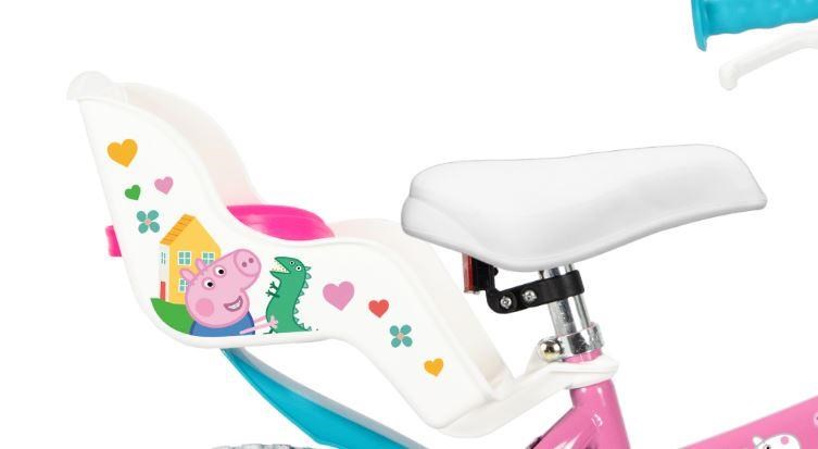Vaikiškas dviratukas su pippa pig motyvu, 14 colių, rožinis