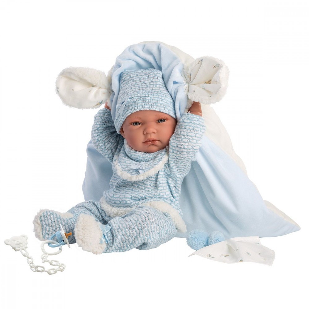 Lėlė kūdikis berniukas nico su pagalvėle llorens 73859, 38 cm