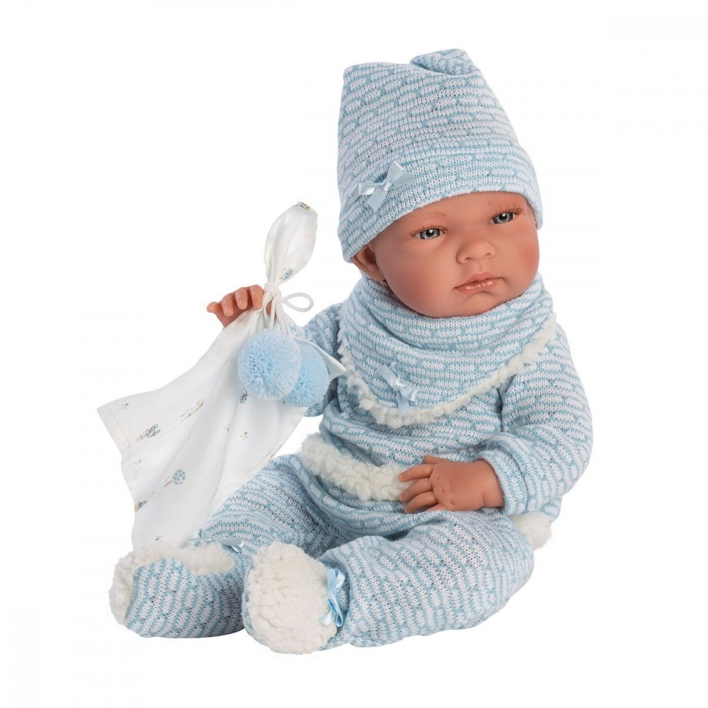 Lėlė kūdikis berniukas nico su pagalvėle llorens 73859, 38 cm