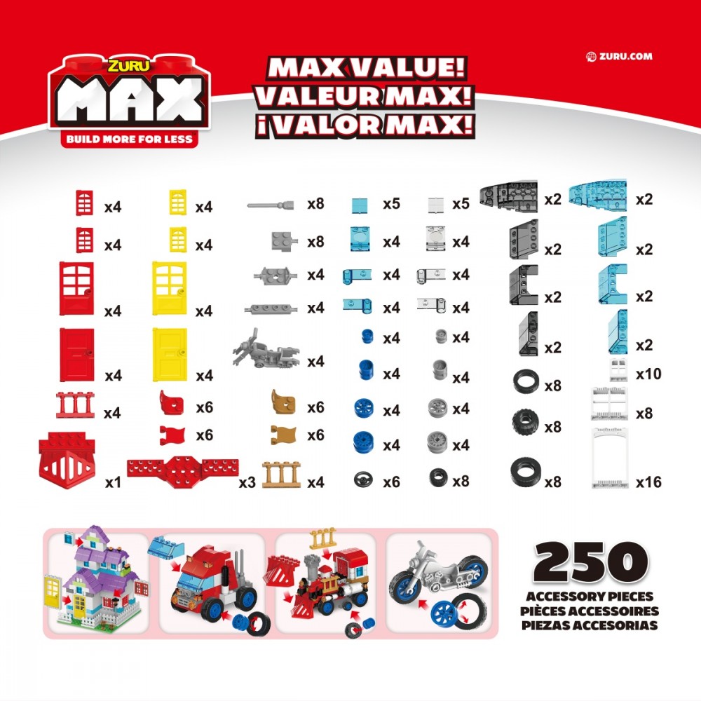 Statybinės kaladėlės vaikams zuru maxbuild 8353, 250 vnt