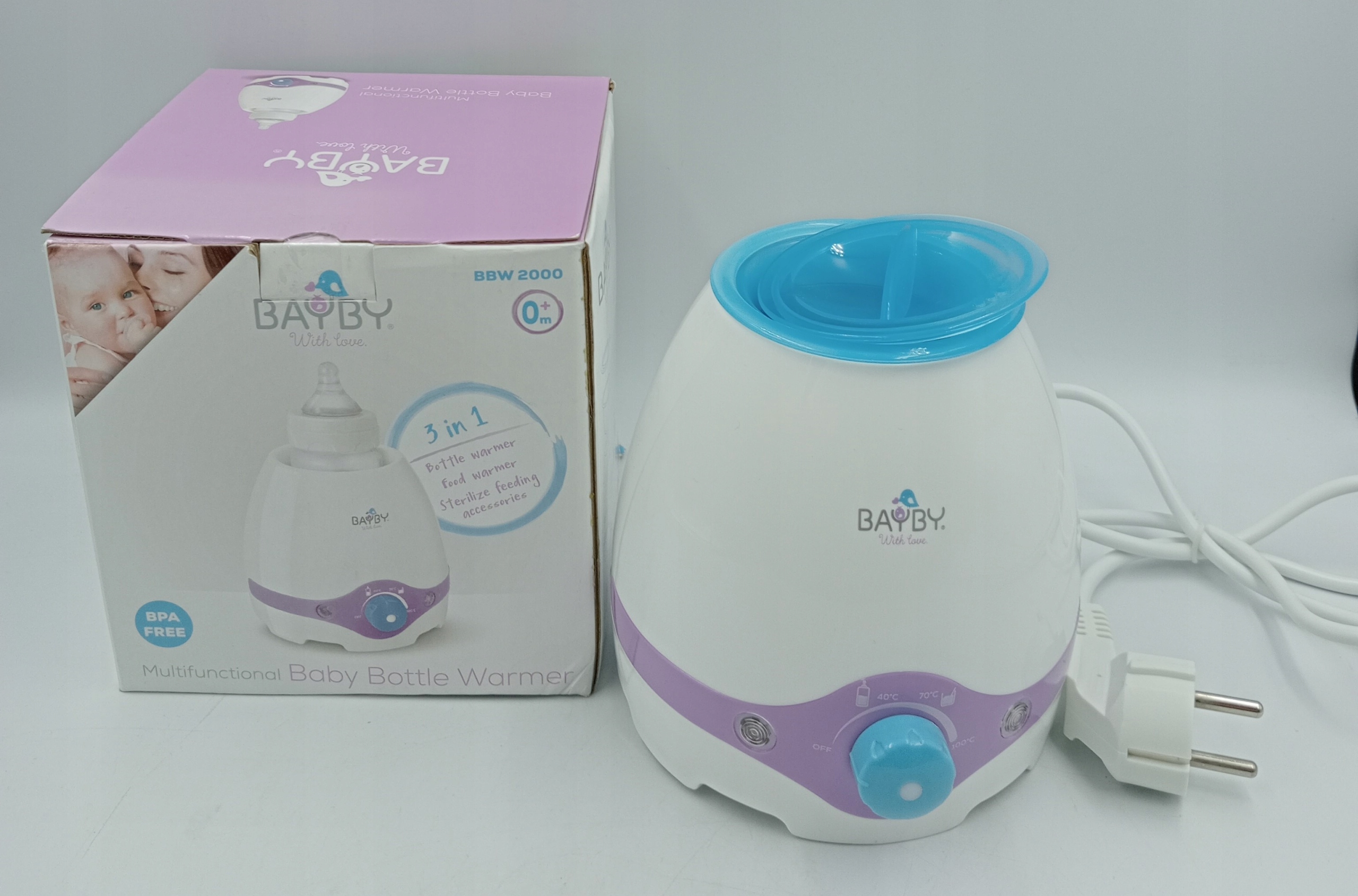 Buteliukų ir maisto šildytuvas su sterilizavimo funkcija Bayby 3in1, BBW 2000