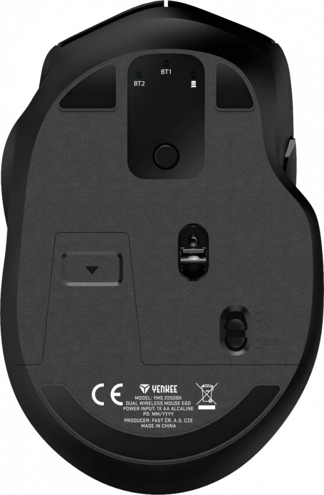 Belaidė pelė bluetooth pelė yenkee ego, 2.4 ghz / bt 3.0 / bt 5.0, -