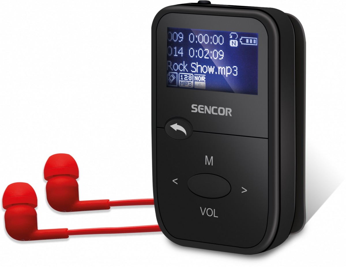 Mp3 grotuvas mp3 grotuvas sencor sfp4408bk, 8gb, juodas