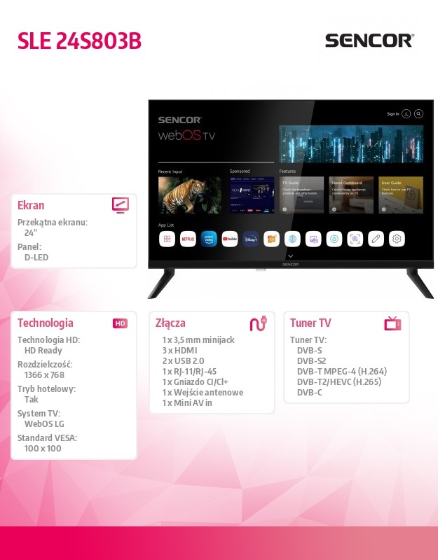 LG 24 colių išmanusis televizorius su webOS