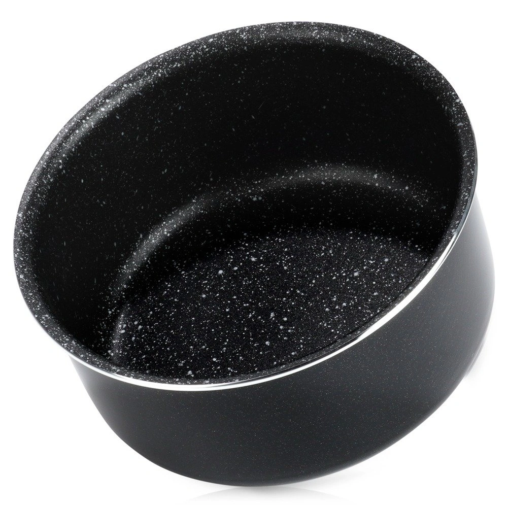 Puodas su granitine danga, indukcinei viryklei, juodas, Ø 16 cm, 1,55 l