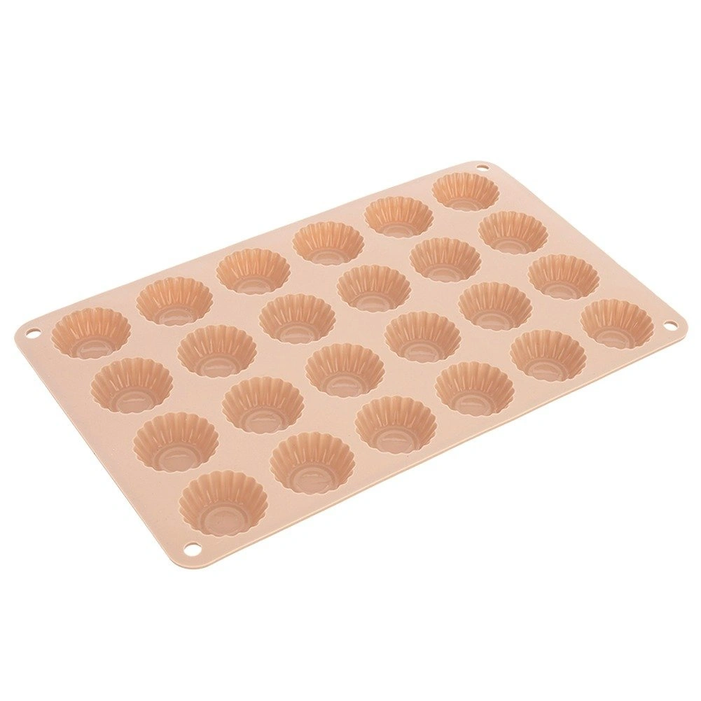 Silikoninė kepimo forma 24 mini keksiukams, smėlio spalvos, 27,5 × 17 × 1,3 cm 3