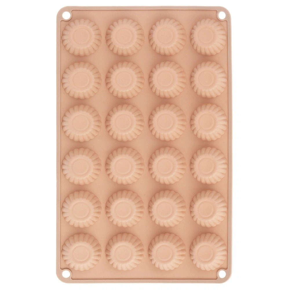 Silikoninė kepimo forma 24 mini keksiukams, smėlio spalvos, 27,5 × 17 × 1,3 cm 2