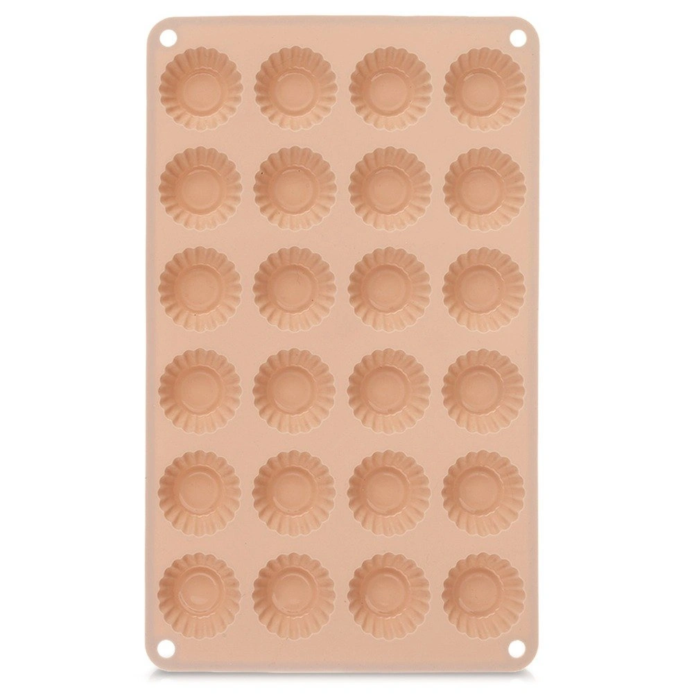 Silikoninė kepimo forma 24 mini keksiukams, smėlio spalvos, 27,5 × 17 × 1,3 cm