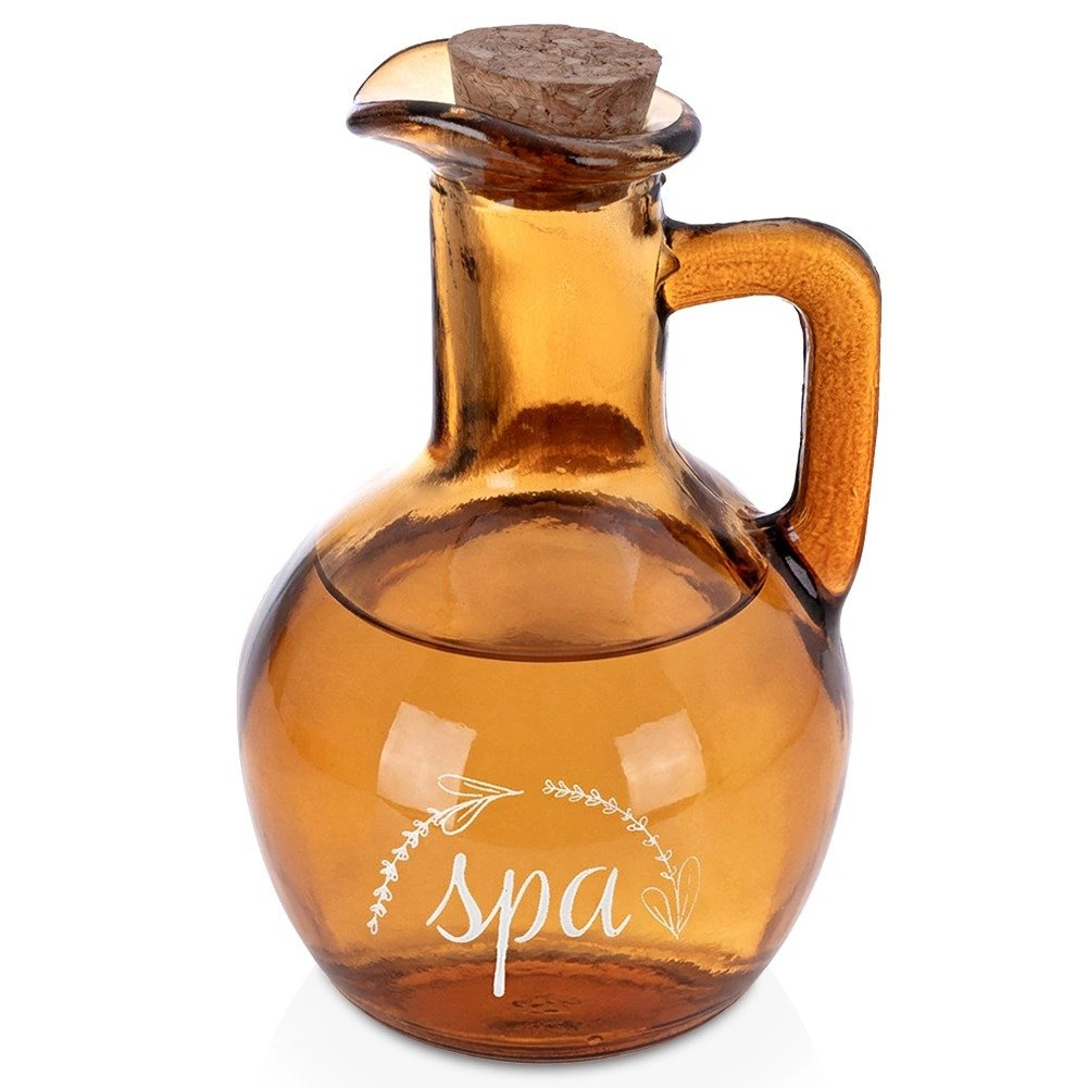 Kosmetikos buteliukas su kamšteliu, rudas, 180 ml, 8 × 8 × 11,5 cm