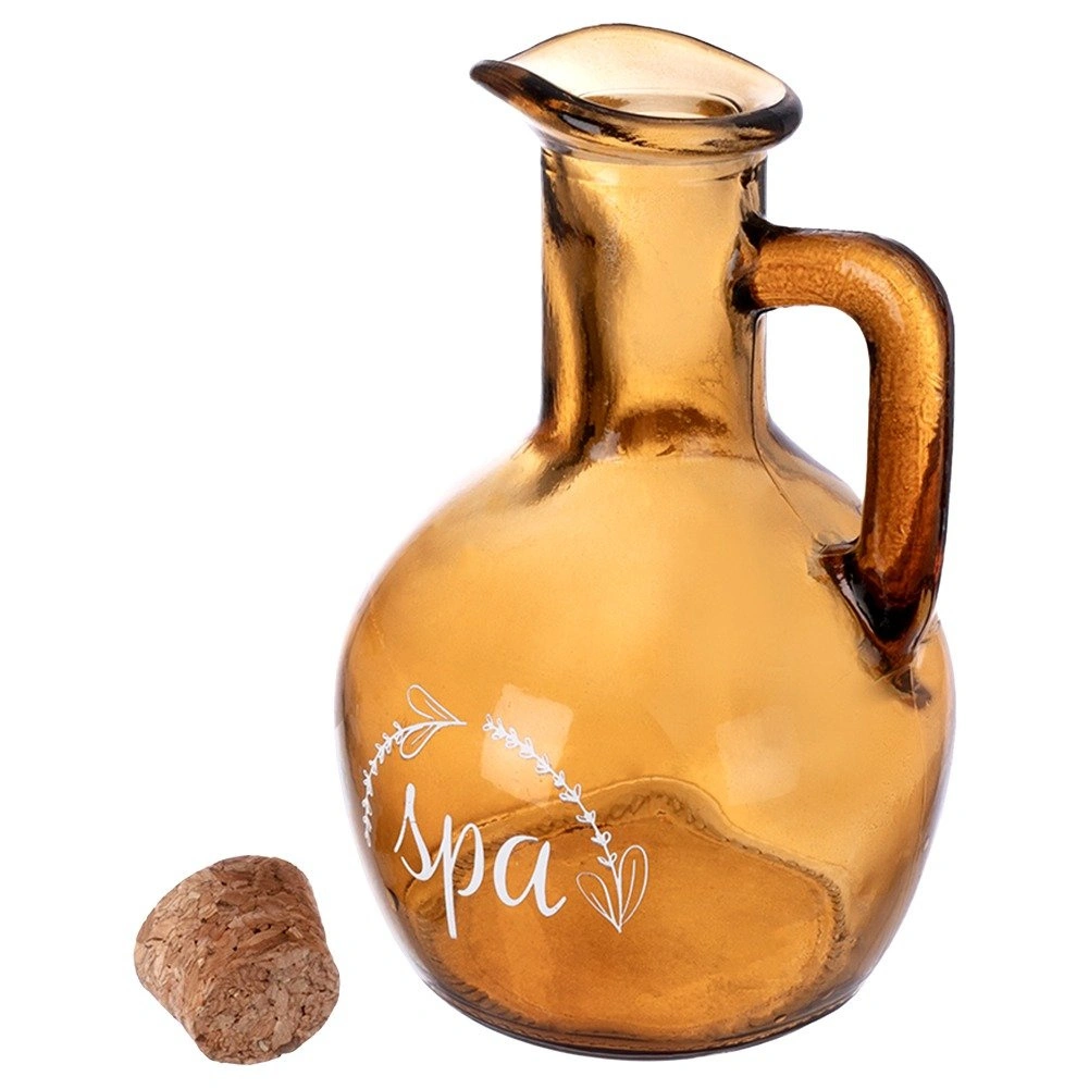 Kosmetikos buteliukas su kamšteliu, rudas, 180 ml, 8 × 8 × 11,5 cm 2