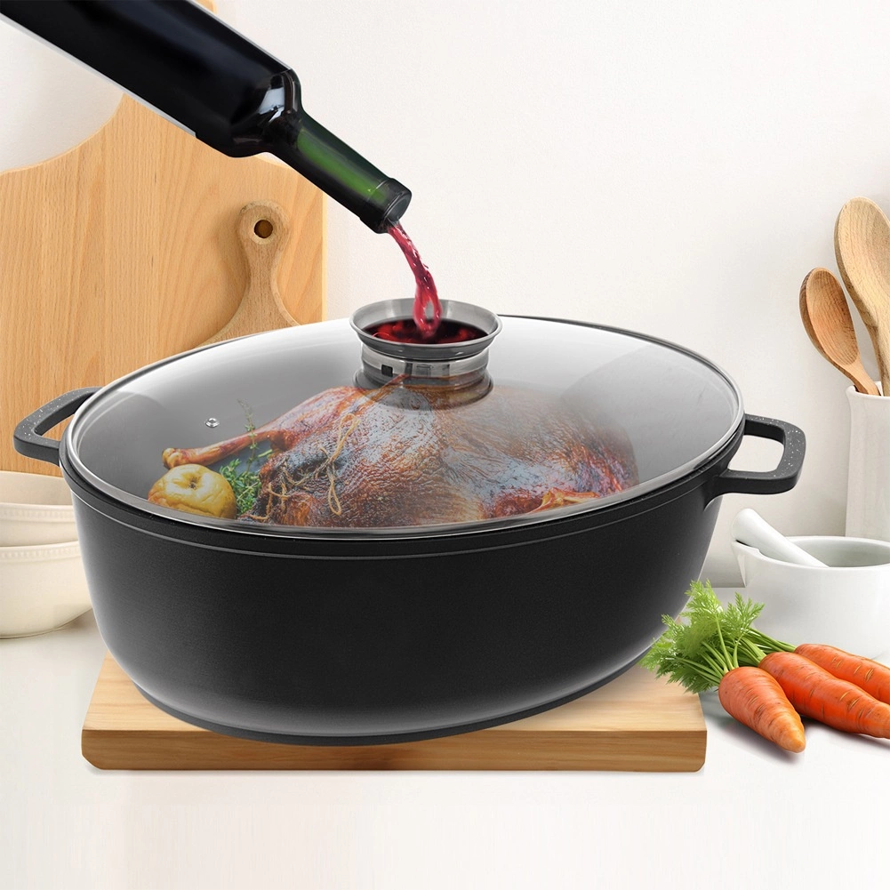 Ovalus kepimo indas su dangčiu 12 l, 43,5 × 33,5 cm