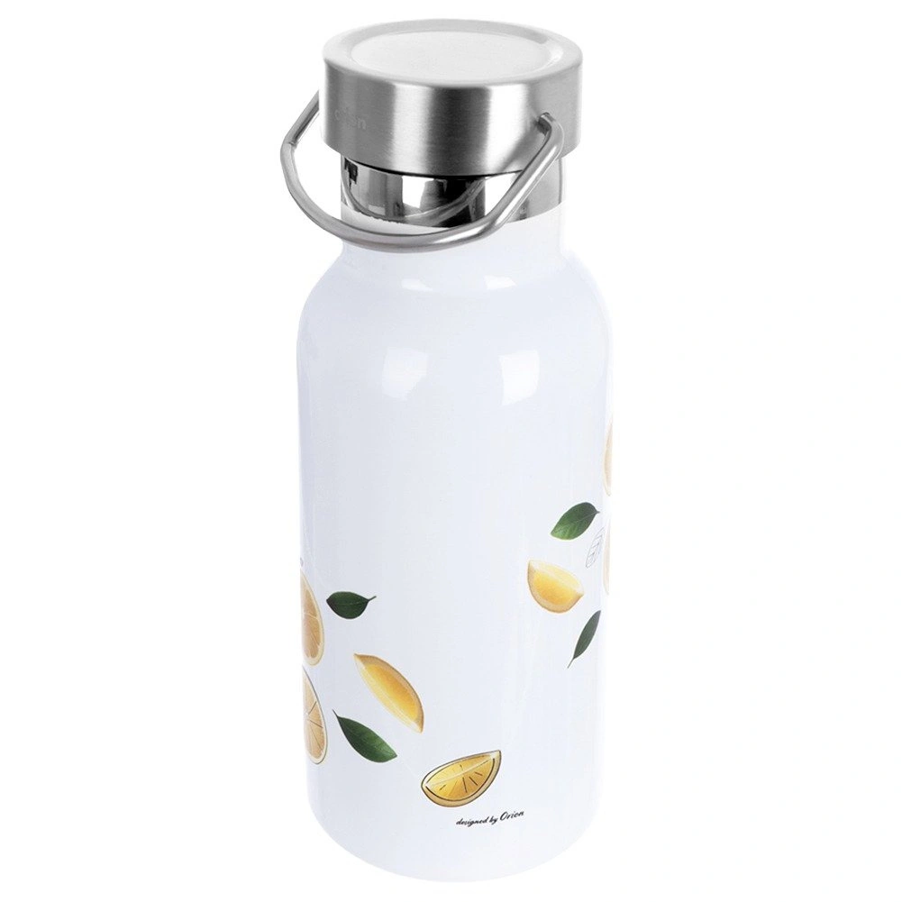 Butelio formos termosas 400 ml, baltas su citrusų motyvu, 7,5 × 7,5 × 17,5 cm 2