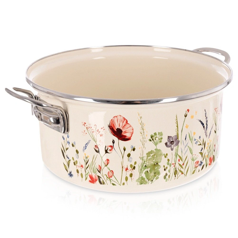 Emaljēts katls, krēmkrāsa, Ø 22 cm, 3 l