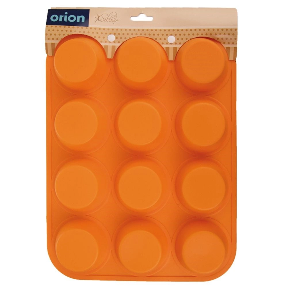 Silikoninė keksiukų kepimo forma 32,5 × 25 cm oranžinė 3