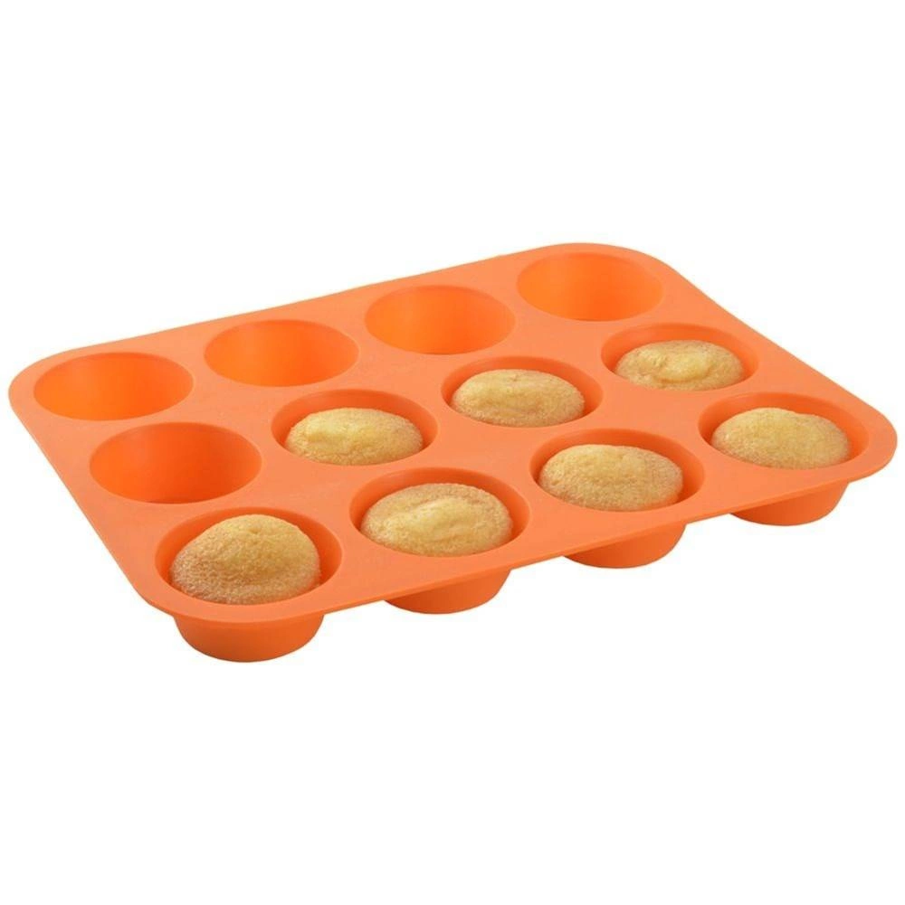 Silikoninė keksiukų kepimo forma 32,5 × 25 cm oranžinė 2