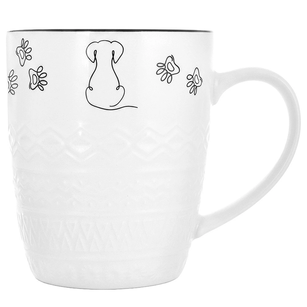 Porcelianinis puodelis su šuns motyvu, baltas, 380 ml, 12,5 × 8,5 × 10,5 cm 2