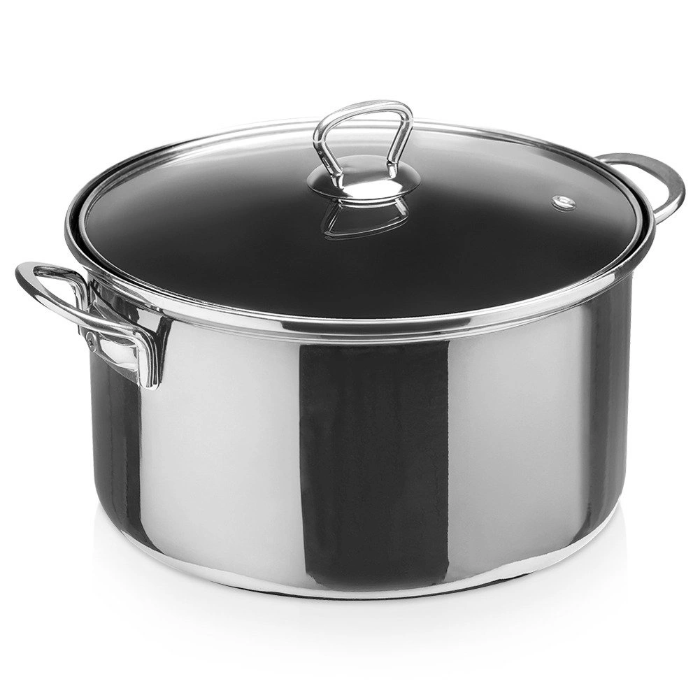 Emaljēts katls ar stikla vāku, melns, 26 cm, 5 l
