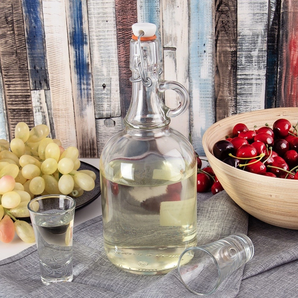 Stiklinis butelis 1 l su užsegimu