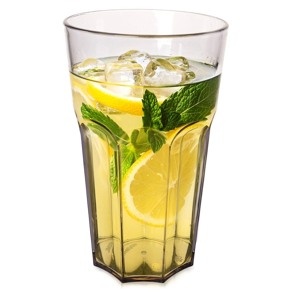Stiklinė gėrimams 700 ml, skaidri su juodu atspalviu, 10 × 10 × 16 cm