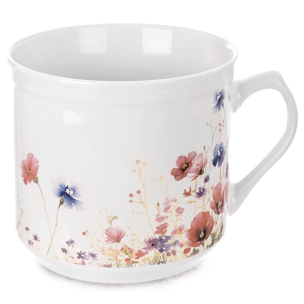 Keraminis puodelis su aguonų motyvu, įvairiaspalvis, 650 ml, 14 × 11 × 10 cm