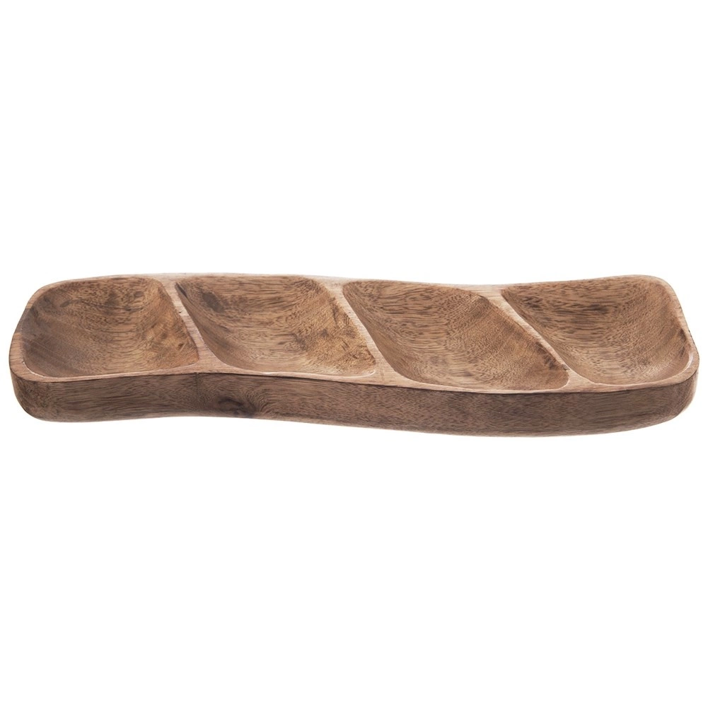 Medinė užkandžių lėkštė 35 × 11 cm 2