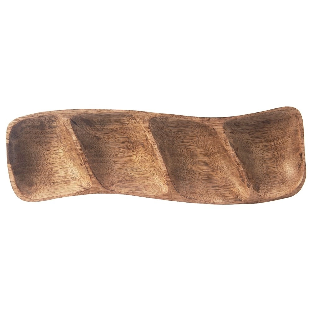 Medinė užkandžių lėkštė 35 × 11 cm 3