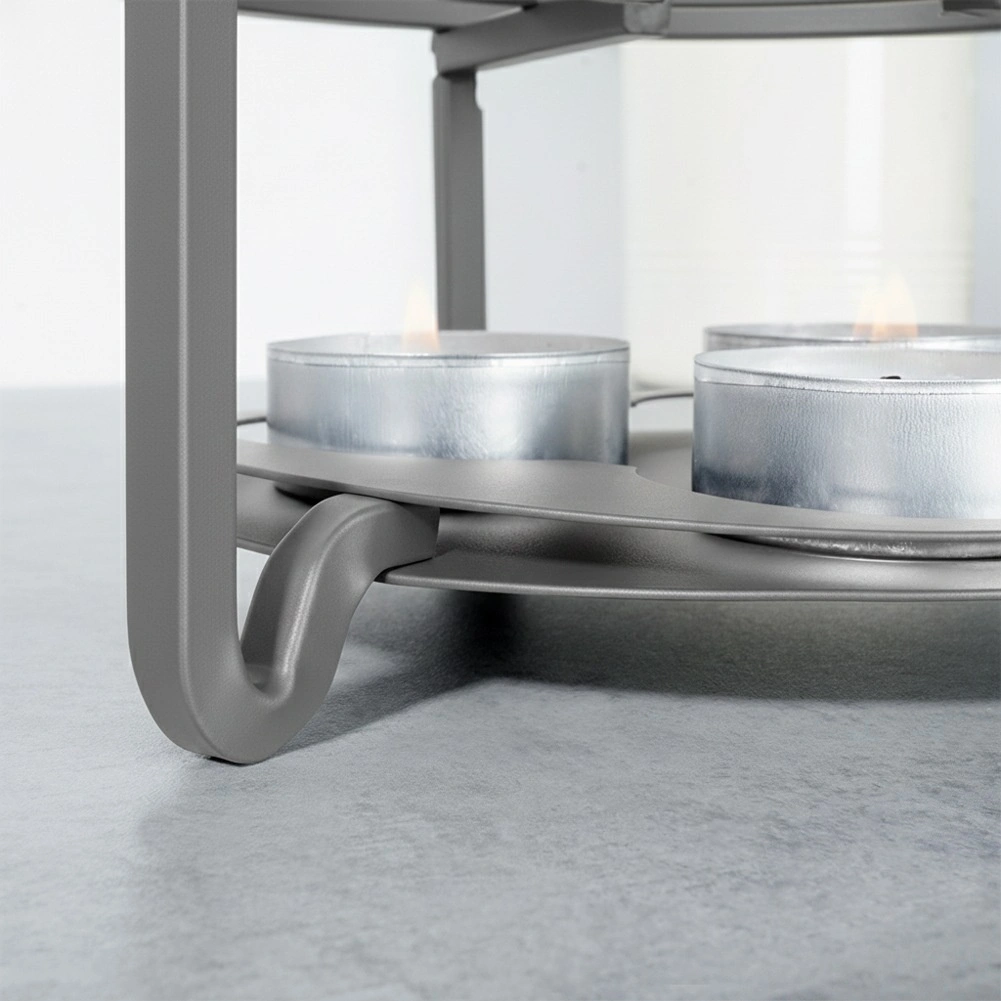 Arbatinuko šildytuvas metalinis pilkas 16,5 cm 3